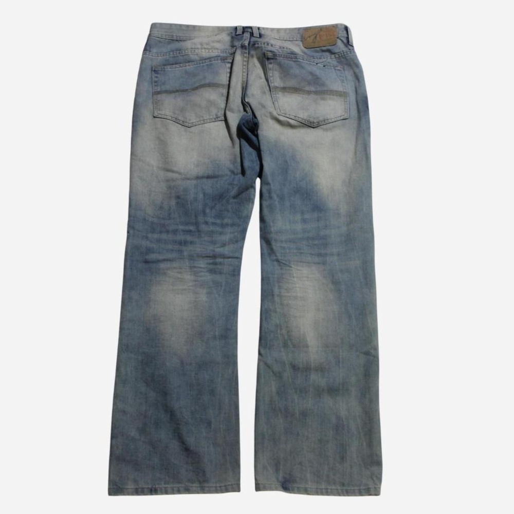 Mens Buffalo David Y2K Skater Grunge Punk Baggy Straight Fit Light Wash Jeans - Picture 2 of 8